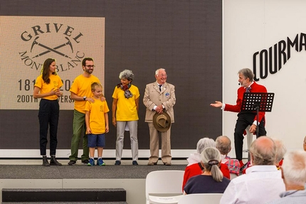 Grivel Day, Courmayeur - Gioachino Gobbi, Betta Gobbi, Oliviero Gobbi e figli durante il Grivel Day a Courmayeur il 5 agosto 2018