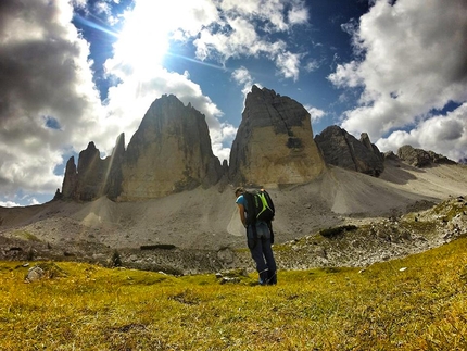 Marco Milanese Tre Cime di Lavaredo tripla free solo e BASE jump