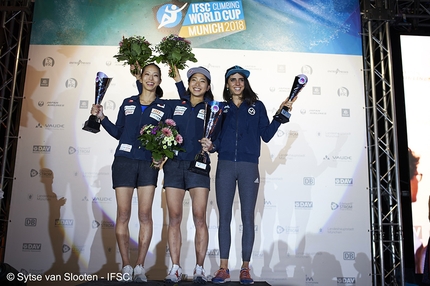 Bouldering World Cup 2018, Munich - Bouldering World Cup 2018: 2. Akiyo Noguchi 1. Miho Nonaka 3. Fanny Gilbert