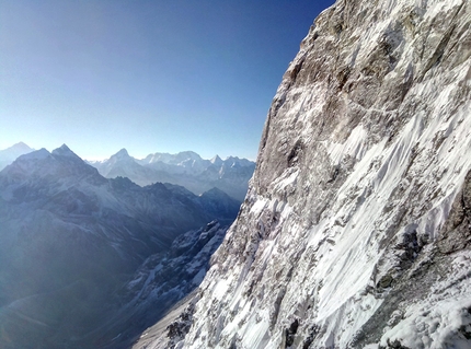 Kyajo Ri, Nepal, Marek Holeček, Zdeněk Hák - Durante la prima salita di Lapse of Reason sul Kyajo Ri in Nepal (25-28/05/2018)