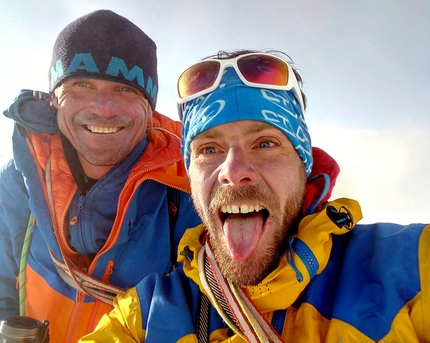 Kyajo Ri, Nepal, Marek Holeček, Zdeněk Hák - Marek Holeček e Zdeněk Hák durante la prima salita di Lapse of Reason sul Kyajo Ri in Nepal