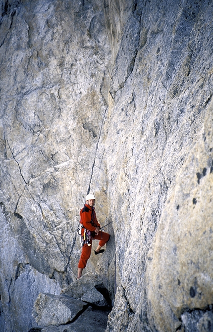 Massimo Giuliberti - Massimo Giuliberti al primo tiro della est delle Grandes Jorasses