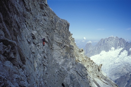 Massimo Giuliberti - Massimo Giuliberti in uscita sugli sfasciumi della est delle Grandes Jorasses