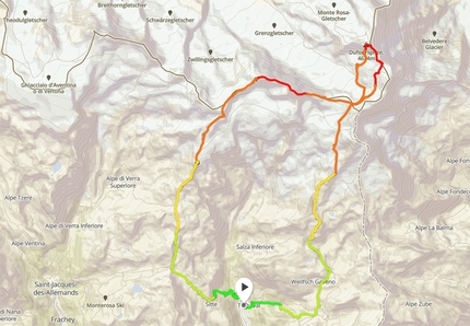 Monte Rosa Express, Denis Trento, Robert Antonioli - The Monte Rosa Express tour carried out by Denis Trento and Robert Antonioli