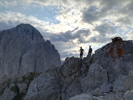 Mente Demente, Spiz della Lastia, Agner, Dolomites, Diego Toigo, Francesco Fent, Alberto Maschio - Making the first ascent of Mente Demente, Spiz della Lastia, Dolomites (Francesco Fent, Alberto Maschio, Diego Toigo)