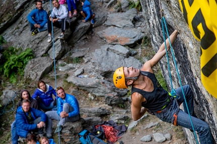 Gara arrampicata Valgrisenche, Valle d'Aosta - Durante la gara di arrampicata su roccia a Valgrisenche, Valle d'Aosta il 02/09/2018