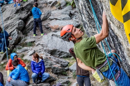 Gara arrampicata Valgrisenche, Valle d'Aosta - Durante la gara di arrampicata su roccia a Valgrisenche, Valle d'Aosta il 02/09/2018