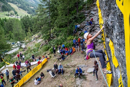 Gara arrampicata Valgrisenche, Valle d'Aosta - Federica Mingolla durante la gara di arrampicata su roccia a Valgrisenche, Valle d'Aosta il 02/09/2018