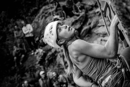 Gara arrampicata Valgrisenche, Valle d'Aosta - Federica Mingolla durante la gara di arrampicata su roccia a Valgrisenche, Valle d'Aosta il 02/09/2018