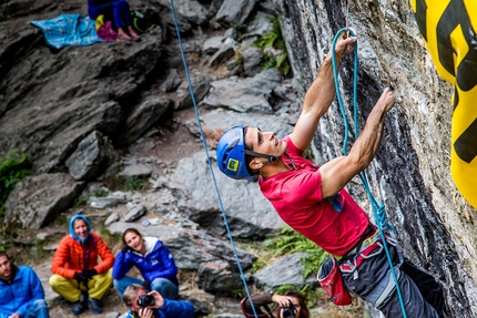 Gara arrampicata Valgrisenche, Valle d'Aosta - Marcello Bombardi durante la gara di arrampicata su roccia a Valgrisenche, Valle d'Aosta il 02/09/2018