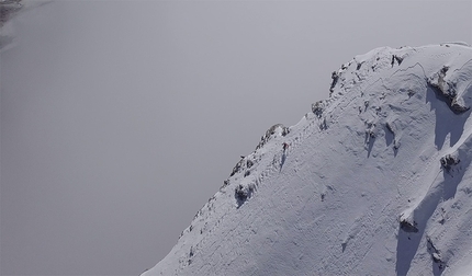 Andreas Steindl, Cervino - Andreas Steindl Cervino speed: in discesa, poco sotto la cima