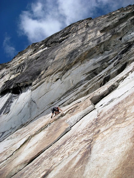 Mares, Aiguille de la Brenva, Monte Bianco - Sul primo tiro di Mares