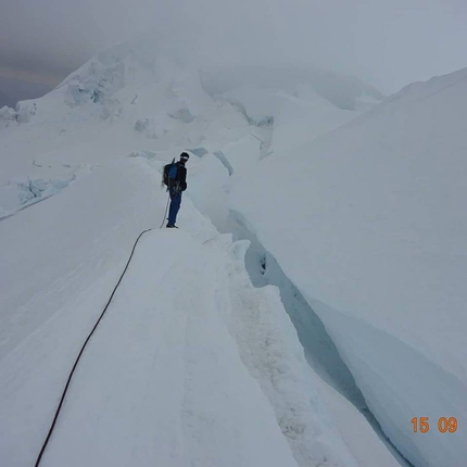 Huascaran Norte Peru, Tomas Franchini, Silvestro Franchini, Los Picos 6500 - Huascaran Norte Peru: Tomas Franchini and his brother Silvestro ascending the highest mountain in the country