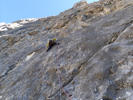 Pale di San Lucano, Dolomiti - Via Irene Prima Pala di San Lucano: Diego Toigo sul VI+ dai 5° tiro 