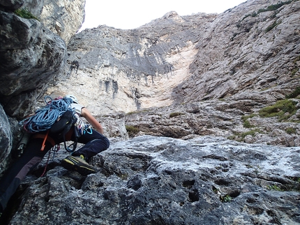 Pale di San Lucano, Dolomiti - Via Irene Prima Pala di San Lucano: ultimi metri di avvicinamento 