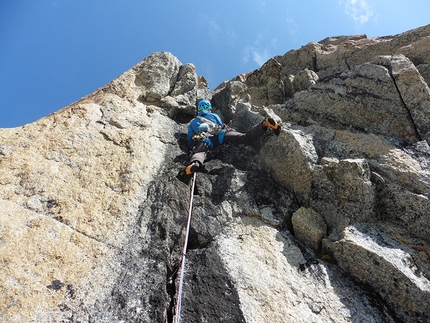 Monte Bianco, Aiguille d'Argentière, Ondrej Húserka, Ján Smoleň - Aiguille d'Argentière Monte Bianco: sul Contreforts Charlet-Straton Ondrej Húserka e Ján Smoleň aprono Crystal route