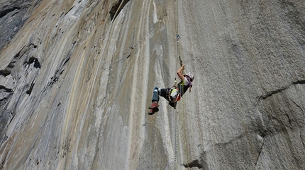 Eleonora Delnevo, El Capitan, Zodiac - Eleonora Delnevo attempting to climb the Zodiac route on El Capitan in 2015