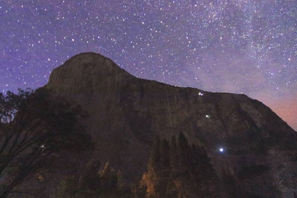 Eleonora Delnevo, El Capitan, Zodiac -  Eleonora Delnevo, Diego Pezzoli, Mauro Gibellini and Antonio Pozzi climbing the Zodiac on El Capitan, October 2018