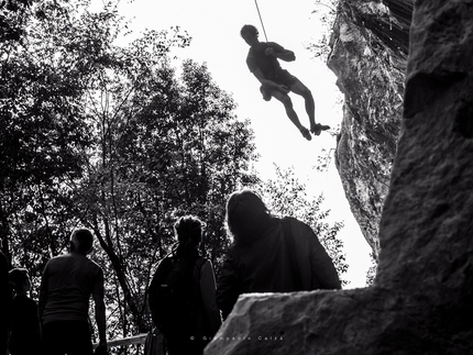 Champions Challenge, Arco, Adam Ondra, Stefano Ghisolfi - Adam Ondra, calata a terra il tentativo a-vista di Alcatraz a Massone durante il Champions Challenge di Arco