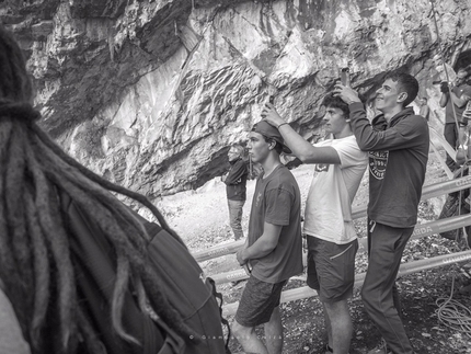 Champions Challenge, Arco, Adam Ondra, Stefano Ghisolfi - The spectators at Massone, Arco Champions Challenge 2018