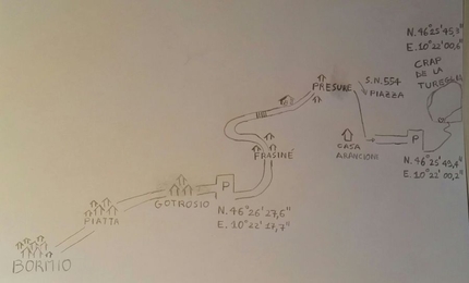 Crap de Tureglia - Access map to Crap de Tureglia