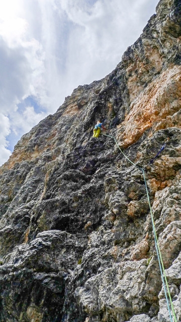 Tre Cime di Lavaredo, Dolomites - Punta Frida Tre Cime di Lavaredo: making the first ascent of The Lights from the other World (Michal Coubal, Ája Coubalová 07/2018)