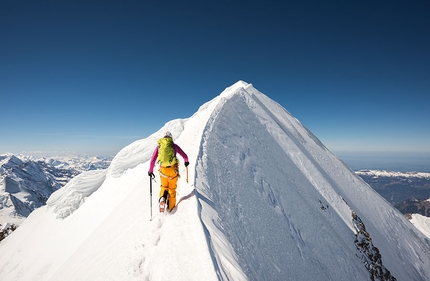 Liv Sansoz, 82 Alpine four-thousanders - Liv Sansoz 82 x 4000m: Jungfrau - Monch. 'I wanted to do it starting from down on the valley floor and not use any lifts. It adds a little something to the entire undertaking and it was awesome to do it that way.'