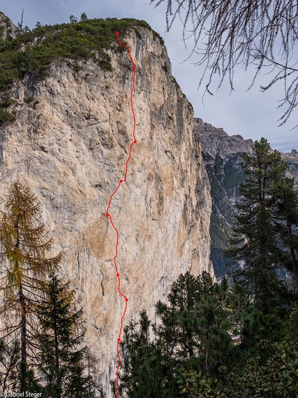 Val di Landro, Dolomiti, Kurt Astner - La relazione della via Unter Geiern sul Col di Specie / Geierwand in Val di Landro, Dolomiti (IX/S3/220m Kurt Astner, Emanuele Ciullo,  Massimo da Pozzo)