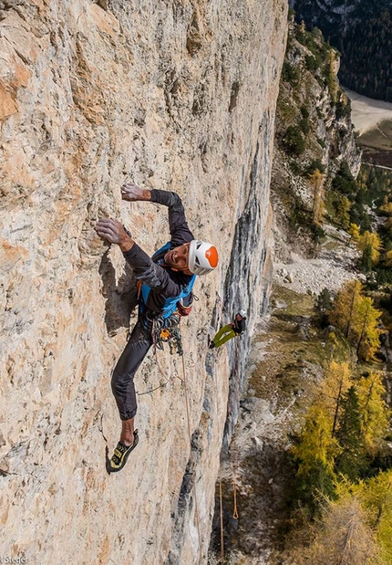 Kurt Astner libera una nuova via in Val di Landro, Dolomiti