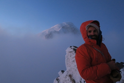 Patagonia El Faro, Cerro San Lorenzo, Martin Elias, François Poncet, Jerome Sullivan - El Faro, Patagonia: François Poncet during the ascent