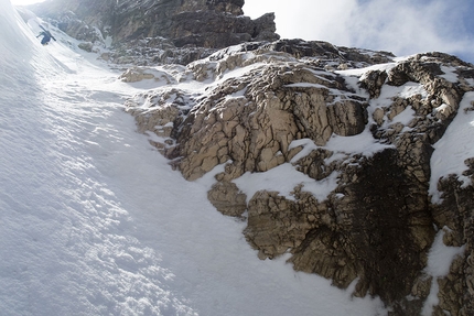 Croda Marcora, Sorapis, Dolomiti - Croda Marcora (Sorapis), Dolomiti: in salita (Francesco Vascellari, Marco Gasperin, Loris De Barba e Tiziano Canal)