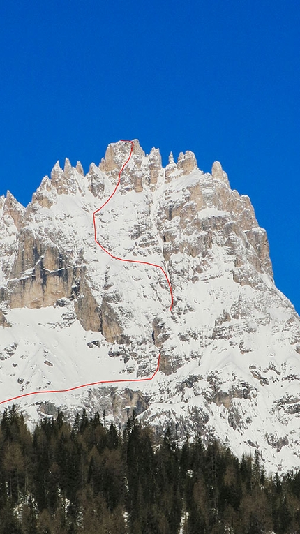 Punta dei Tre Scarperi, Dolomites - Punta dei Tre Scarperi, Dolomites: first repeat (Francesco Vascellari, Davide D’Alpaos 10/03/2018)