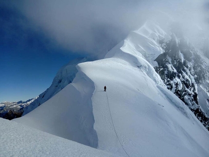 Nevado Huantsan, Cordillera Blanca - Nevado Huantsan: sulla Cresta Sud-Ovest.
