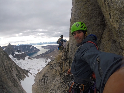 Asta Nunaat, Greenland, Andrea Ghitti, Fabio Olivari - Asta Nunaat Greenland: Andrea Ghitti at the belay