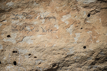 Anna Stöhr, La Rose et le Vampire, Buoux - Anna Stöhr climbing La Rose et le Vampire 8b at Buoux, France, first climbed by Antoine Le Menestrel in 1985