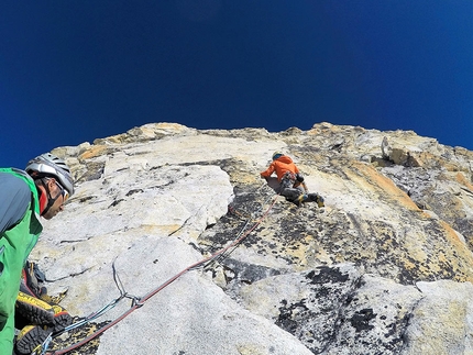 Langdung, Nepal, Himalaya, Jesús Ibarz, Edu Recio, Pablo Ruix - Langdung (6357m), Rolwaling Valley, Himalaya: Jesús Ibarz, Edu Recio and Pablo Ruix making the first ascent of Bihâna (Amanecer)