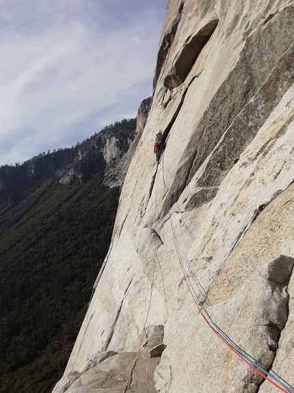 Federica Mingolla, Yosemite, Andrea Migliano - Il tiro di 5.11d dopo la grande cengia sulla Salathé, El Capitan, Yosemite