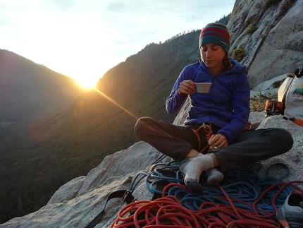 Federica Mingolla, Yosemite, Andrea Migliano - Tramonto su El Capitan e il secondo bivacco per noi salendo la via Salathé, Yosemite