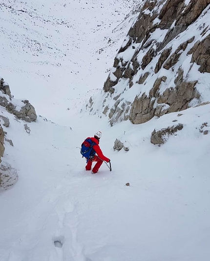 Wechnerwand, Philipp Brugger, Martin Sieberer - Wechnerwand parete nord, prima salita di Philipp Brugger e Martin Sieberer, 11/2018