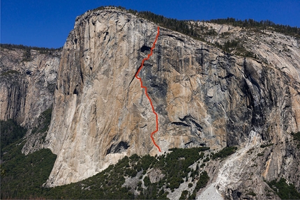 Sonnie Trotter, El Capitan, Yosemite - The line of North America Wall on El Capitan, Yosemite. First ascended in 1964 by four of the most influential climbers of valley’s Golden Age, Yvon Chouinard, Tom Frost, Chuck Pratt and Royal Robbins, the NA wall represented another important step forward in terms of ethics and style