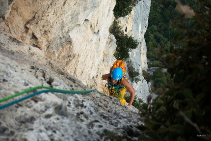 Via Soleado, Mandrea, Laghel, Arco, Carlo Cosi - Via Soleado sulla parete di Mandrea di Laghel (Arco, Valle del Sarca)