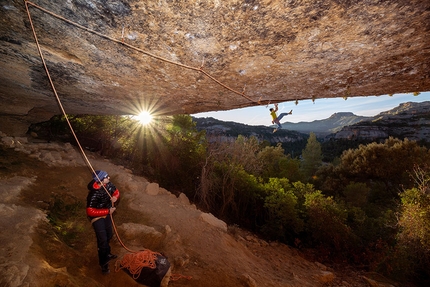 Iker Pou, Margalef - Iker Pou sending Artaburu at Margalef in December 2018, the hardest sport climb he has climbed so fa