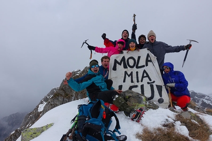 Pizzo Cavregasco Parete Ovest, Val Bodengo - Val Bodengo: il gruppo di 9 in cima