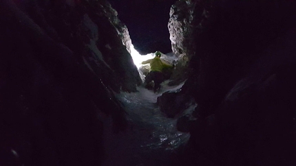 Brenta Dolomites, Cima d'Ambiez, Gianni Canale, Demis Lorenzi, Aldo Mazzotti - Making the first ascent of Filo d'Ambiez on Cima d'Ambiez in the Brenta Dolomites (Gianni Canale, Demis Lorenzi, Aldo Mazzotti 14/12/2018)