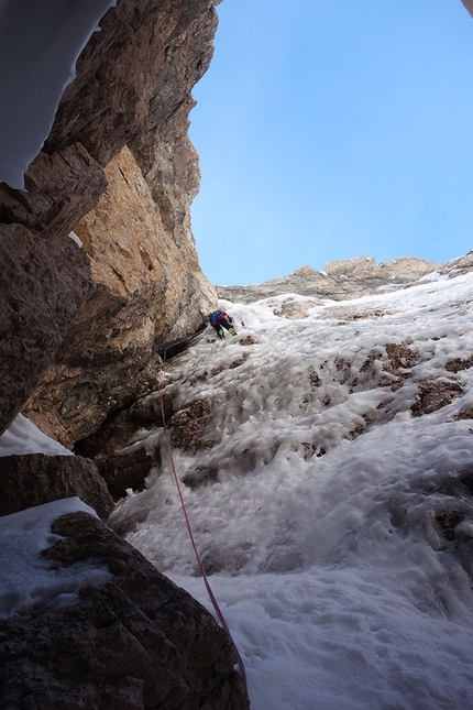 Brenta Dolomites, Cima Brenta, Simone Banal, Fabrizio Dellai, Marco Zanni - Tigersoft, Cima Brenta, Brenta Dolomites: making the first ascent (Simone Banal, Fabrizio Dellai, Marco Zanni)