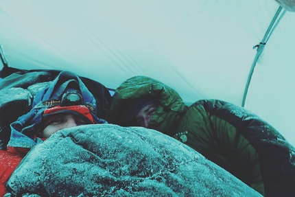 Sharphu II, Nepal, Spencer Gray, Aivaras Sajus - Spencer Gray and Aivaras Sajus making the first ascent of Sharphu II, Nepal, Himalaya (October 2018)