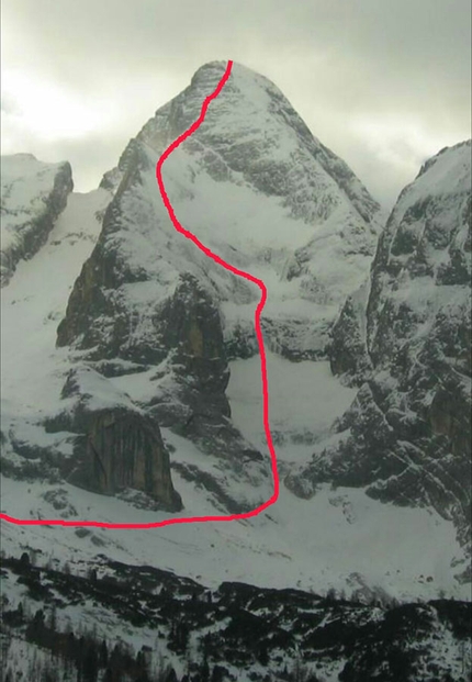 Gran Vernel, Dolomiti, Stefano Tononi, Federico Dell’Antone - La via Platter Giambisi Battisti Farnia sulla parete nordest del Gran Vernel in Dolomiti