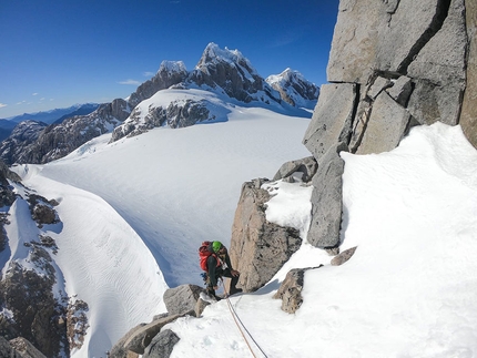 Patagonia Cerro Mangiafuoco, Paolo Marazzi, Luca Schiera - Cerro Mangiafuoco in Patagonia: Paolo Marazzi durante la prima salita il 13/01/2019