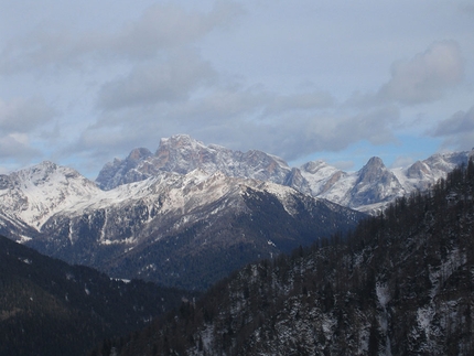 Val Regana, Cima d'Asta, Francesco Lamo - Nastro Azzurro in Val Regana: vista sulle Pale di San Martino