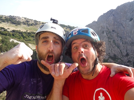 Rocca Busambra, Rocca Ramusa, Giorgio Iurato, Arturo Latina  - Arturo Latina e Giorgio Iurato in cima a Rocca Ramusa